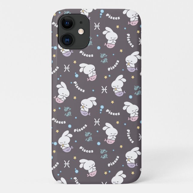 Pisces Zodiac Harmony: Bunny Mermaids Pattern Case-Mate iPhone Case (Back)