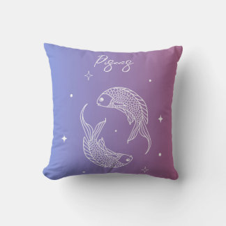 Pisces zodiac horoscope star sign gradient cushion