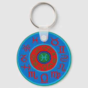 Pisces Zodiac Key Ring