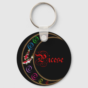 Pisces Zodiac Moon Key Ring