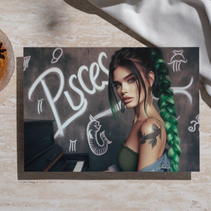 Pisces Zodiac Musician Piano Decoupage  Tissue Paper
