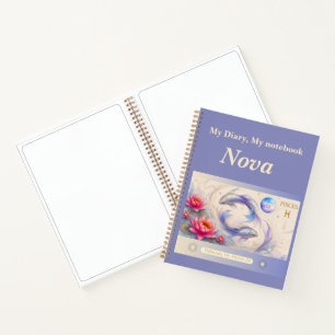 Pisces Zodiac Notebook/Diary – Art Nouveau Notebook
