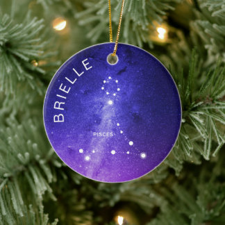 Pisces Zodiac Ornament Personalized Zodiac Gift