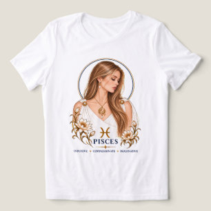 Pisces Zodiac Portrait Graphic T-Shirt Tri-Blend Shirt