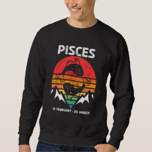 Pisces Zodiac Retro Sunset Sweatshirt