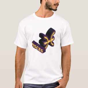 Pisces Zodiac Sign and Text Design T-Shirt