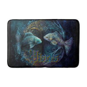 Pisces Zodiac Sign Bath Mat