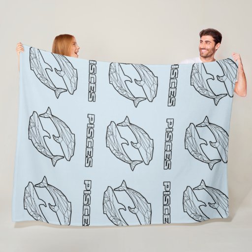 Image of Pisces Zodiac Sign Blanket(Transparent) Fleece Blanket