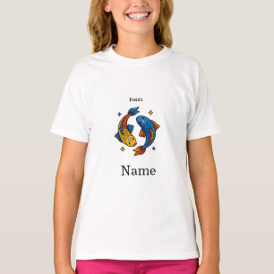 Pisces Zodiac Sign Cartoon Fish Illustration T-Shirt