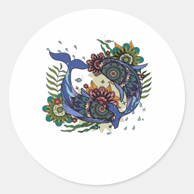 Pisces Zodiac Sign Classic Round Sticker (Front)