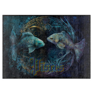 Pisces Zodiac Sign Cutting Board