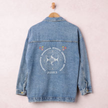 PISCES Zodiac Sign Denim Jacket