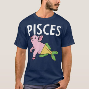 Pisces Zodiac Sign Facts Funny Fish Pig Horoscope  T-Shirt