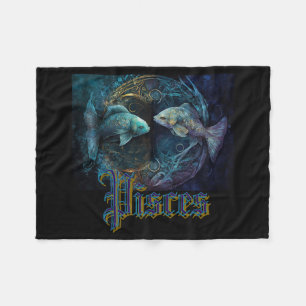Pisces Zodiac Sign Fleece Blanket