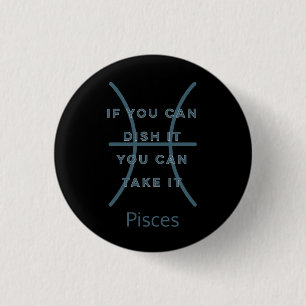 Pisces Zodiac Sign Fun Quote Blue Text Birthday 3 Cm Round Badge