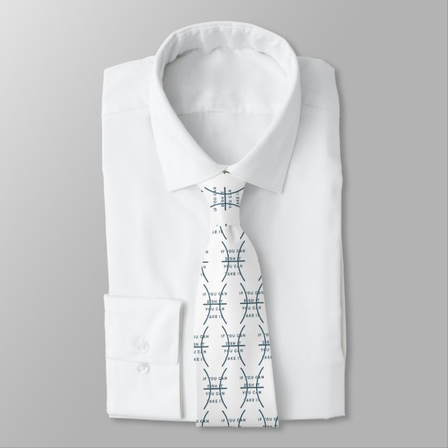 Pisces Zodiac Sign Fun Quote Modern Blue Text Tie (Tied)