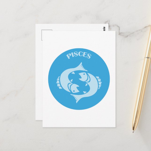 Pisces, Zodiac Sign, Horoscope, Astrology Postcard (Front/Back In Situ)