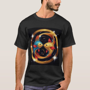 Pisces Zodiac Sign in a Cosmic Artistic Style T-Shirt