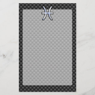 Pisces Zodiac Sign in Carbon Fibre Style Stationery