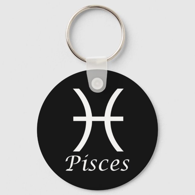 'Pisces' Zodiac Sign Key Ring (Front)