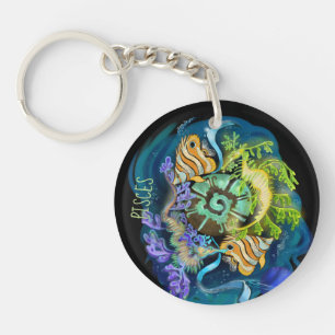 Pisces Zodiac Sign Key Ring