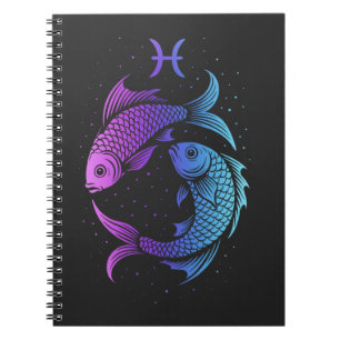 Pisces zodiac sign notebook