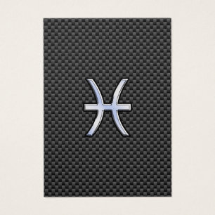 Pisces Zodiac Sign on Carbon Fibre Print