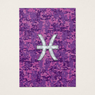 Pisces Zodiac Sign on Fuchsia Digital Camo