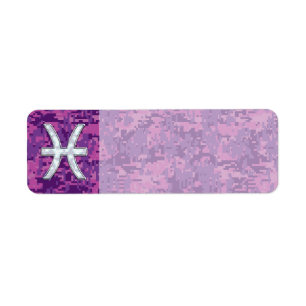 Pisces Zodiac Sign on Fuchsia Digital Camo