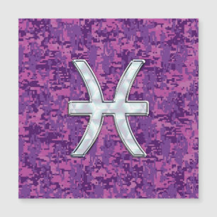 Pisces Zodiac Sign on Fuchsia Pink Digital Camo