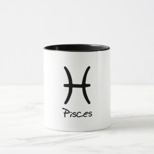 Pisces Zodiac Sign on White Background Mug