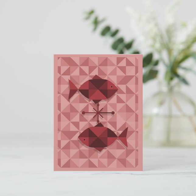 Pisces Zodiac Sign Postcard (Standing Front)