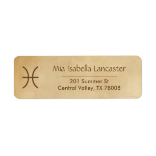 Pisces Zodiac Sign - Return Address Labels