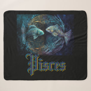 Pisces Zodiac Sign Sherpa Blanket