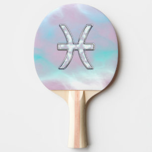 Pisces Zodiac Sign Stylish Mother of Pearl Ping Pong Paddle