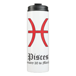 Pisces zodiac sign thermal tumbler