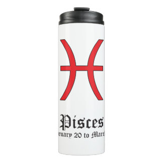 Pisces zodiac sign thermal tumbler