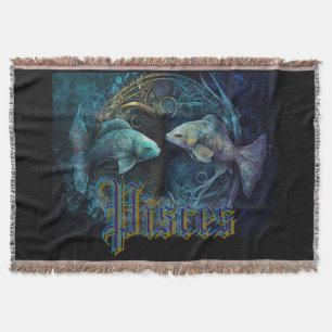 Pisces Zodiac Sign Throw Blanket