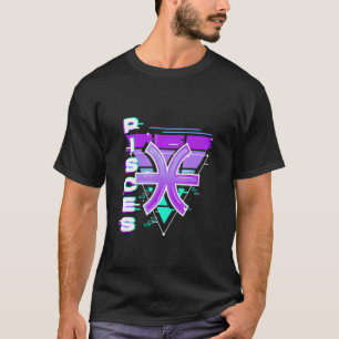 Pisces Zodiac Sign Vaporwave Aesthetics 80 90s For T-Shirt