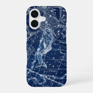 Pisces Zodiac Sign Vintage Illustration iPhone 16 Case