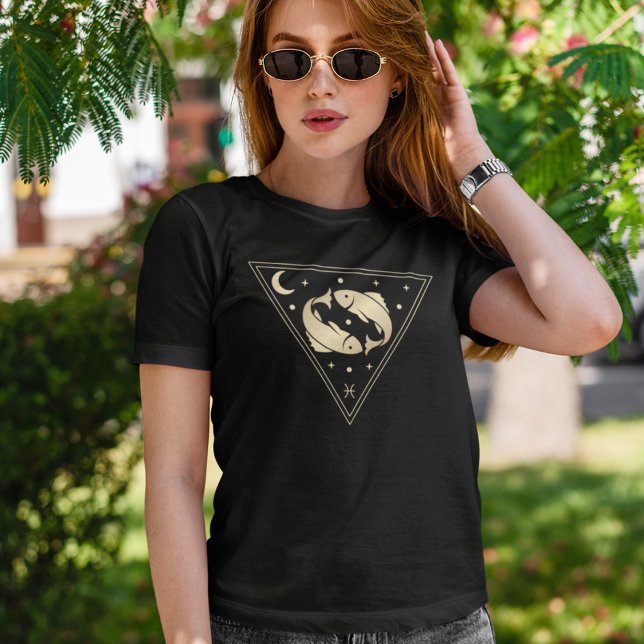 Pisces Zodiac Sign Water Element in Gold T-Shirt (Creator Uploaded)