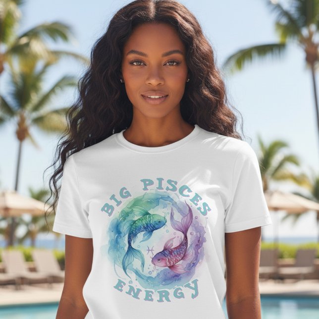 Pisces Zodiac Sign Watercolor Fish Astrology T-Shirt (Creator Uploaded)