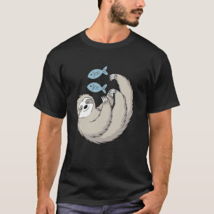 Pisces Zodiac Sloth With Fish Astrology Charm T-Shirt