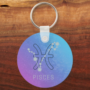 Pisces Zodiac Star Sign Horoscope Constellation Key Ring