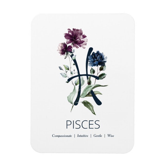 Pisces Zodiac Star Sign Magnet (Vertical)