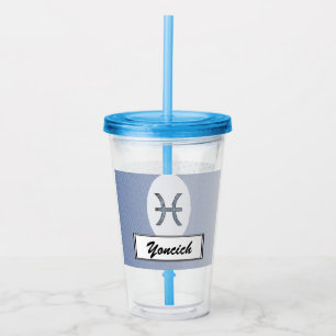 Pisces Zodiac Symbol Element by Kenneth Yoncich Acrylic Tumbler