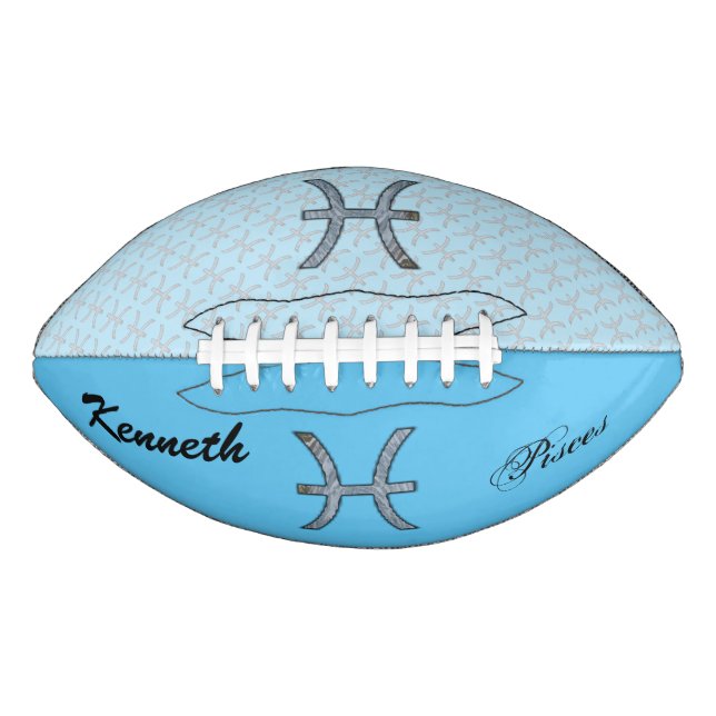 Pisces Zodiac Symbol Element by Kenneth Yoncich American Football (Front)