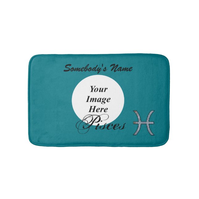 Pisces Zodiac Symbol Element by Kenneth Yoncich Bath Mat (Front)