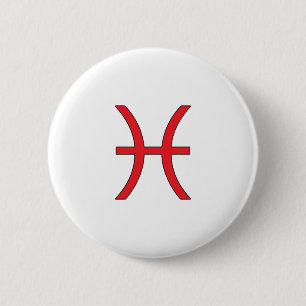 Pisces, Zodiac symbol, horoscope 6 Cm Round Badge