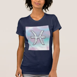 Pisces Zodiac Symbol Mother of Pearl Decor T-Shirt